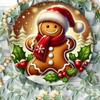 Christmas Gingerbread Man Tin Sign - Durable Metal Wall Art for Home, Garage, Bar, Cafe Decor, 2D Flat Print Holiday Plaque