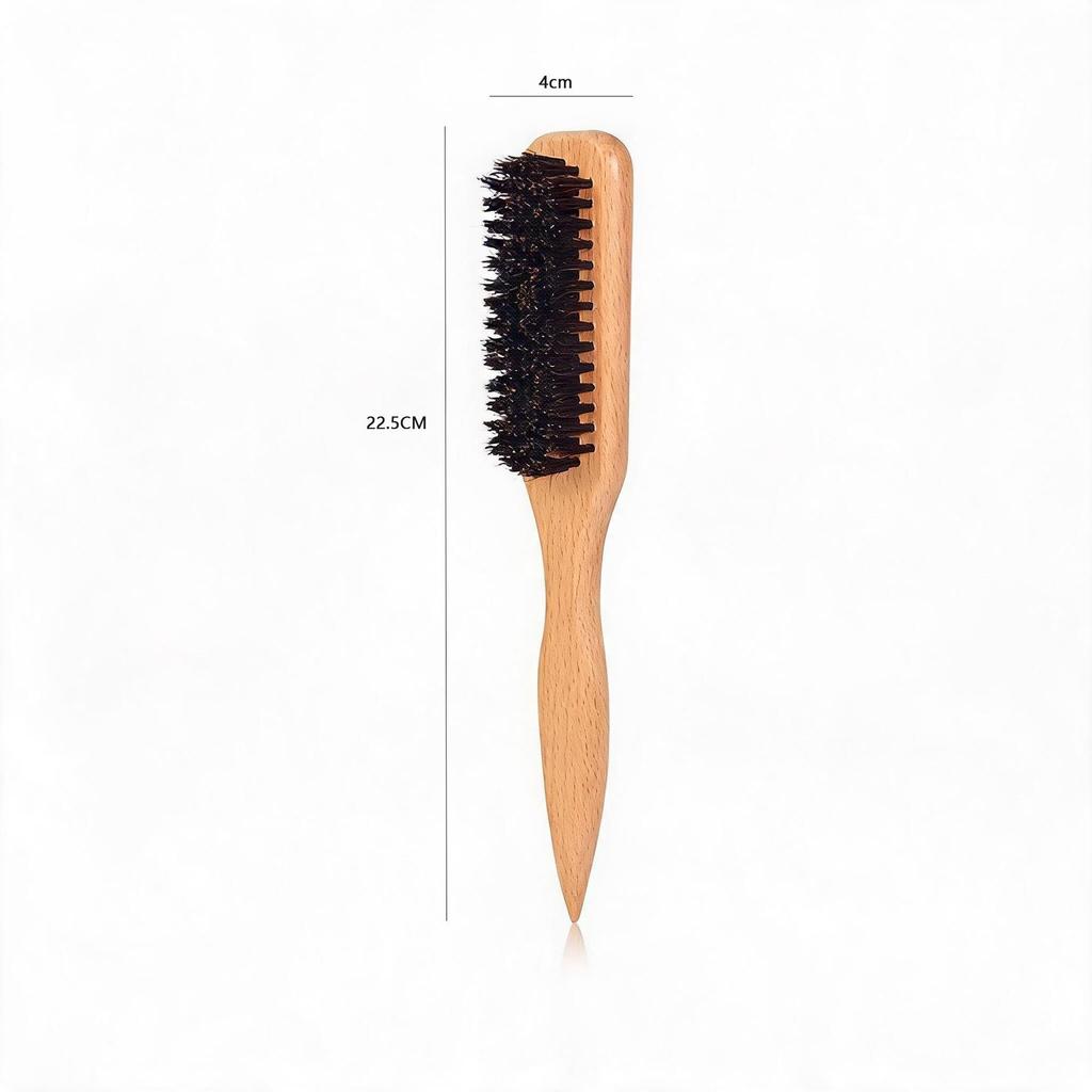 Men's Beard & Hair Styling Brush – Solid Wood Boar Bristle Comb with Beech Wood Handle for Smoothing & Massage