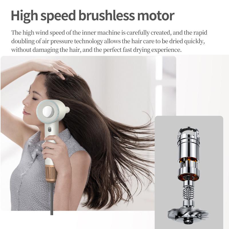 High Speed Hair Dryer With LED Digital Display Screen, Wind Constant Temperature Hair Care Without Damaging Hair, Portable Hair Dryer Quick Drying