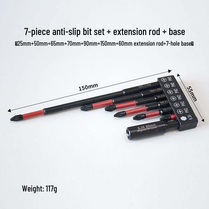 Shock-resistant Magnetic Phillips Screwdriver Bits with Anti-slip Teeth