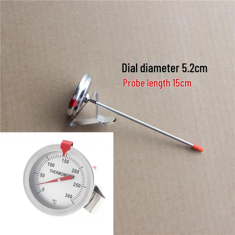 Stainless Steel Dial Thermometer for Deep Fryers and High Temp Cooking