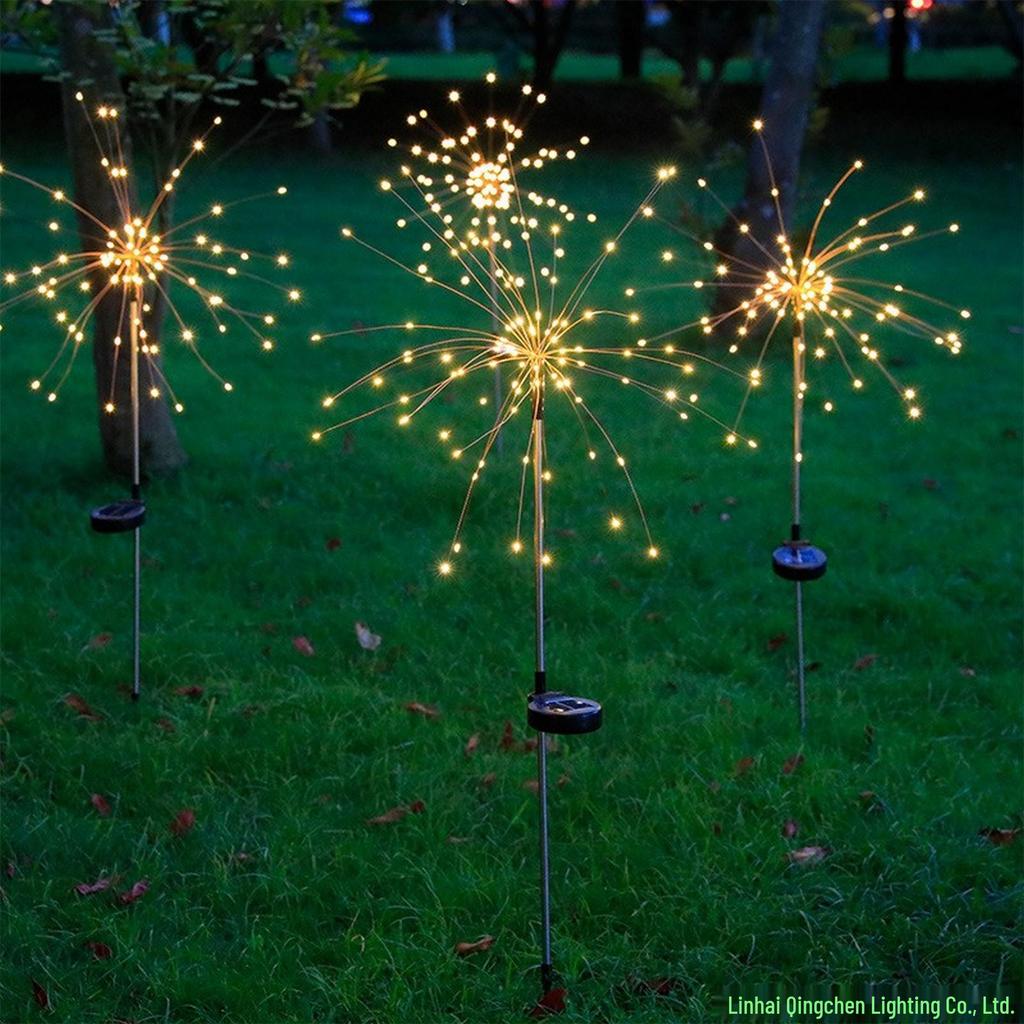 Outdoor Waterproof Solar Firework LED Lights - Copper Wire Starry Atmosphere for Courtyard & Camping