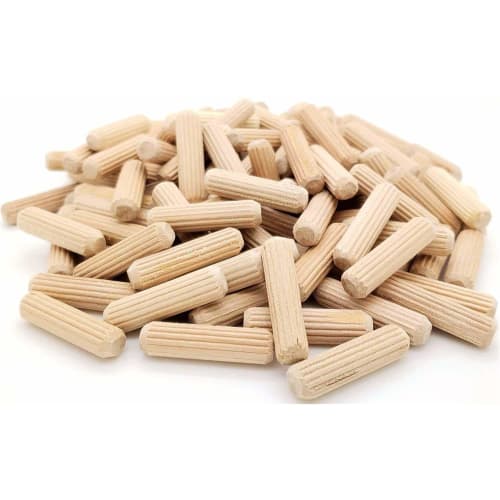 JUTOSU Wood Dowels, 6x20mm, Pack of 100, Woodworking Dowels, Wood Dowels, Dowel Marker, Wooden Nails, Dowel Marking Punch, Kiln-Dried Grooved Chamfere