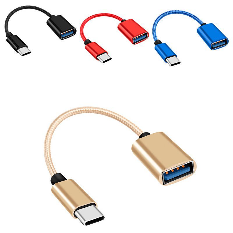 OTG Type-C To USB 2.0 Female Adapter Cable for Fast Charging & Data Transfer