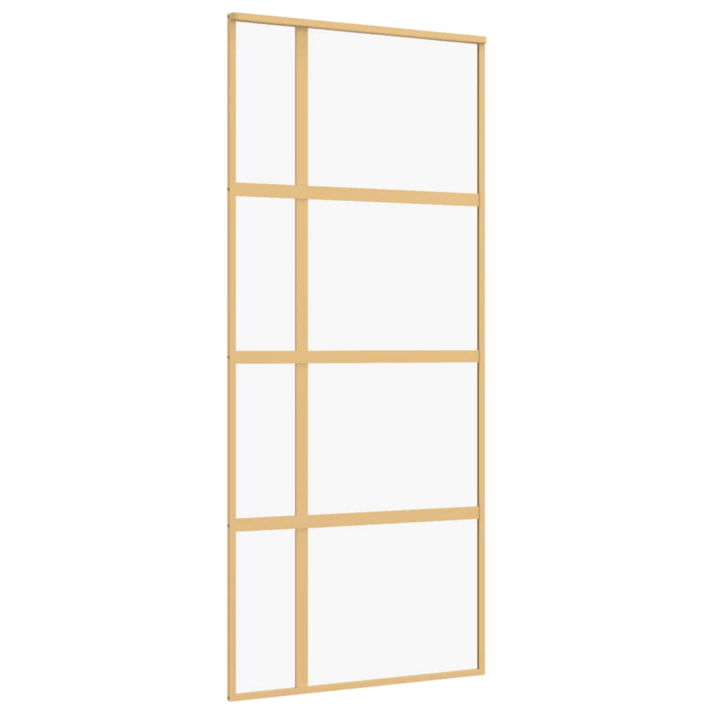Vidaxl Sliding Door, Gold, 90X205 Cm, Transparent ESG Glass