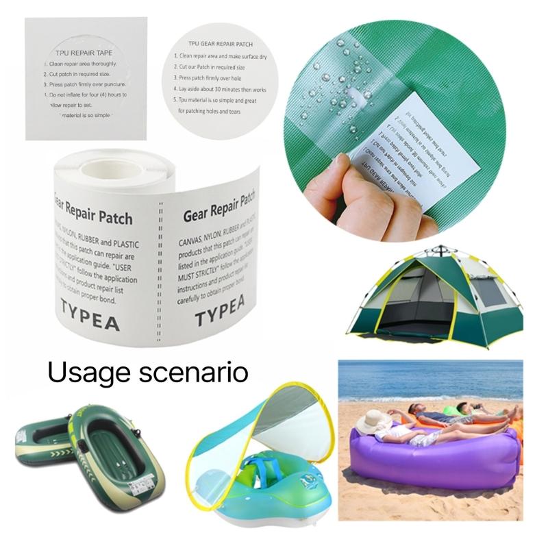 Outdoor Camping Tent TPU Repair Tape Self-adhesive Repair Sticker Raincoats Waterproof Patches Water Toy Repair Tool