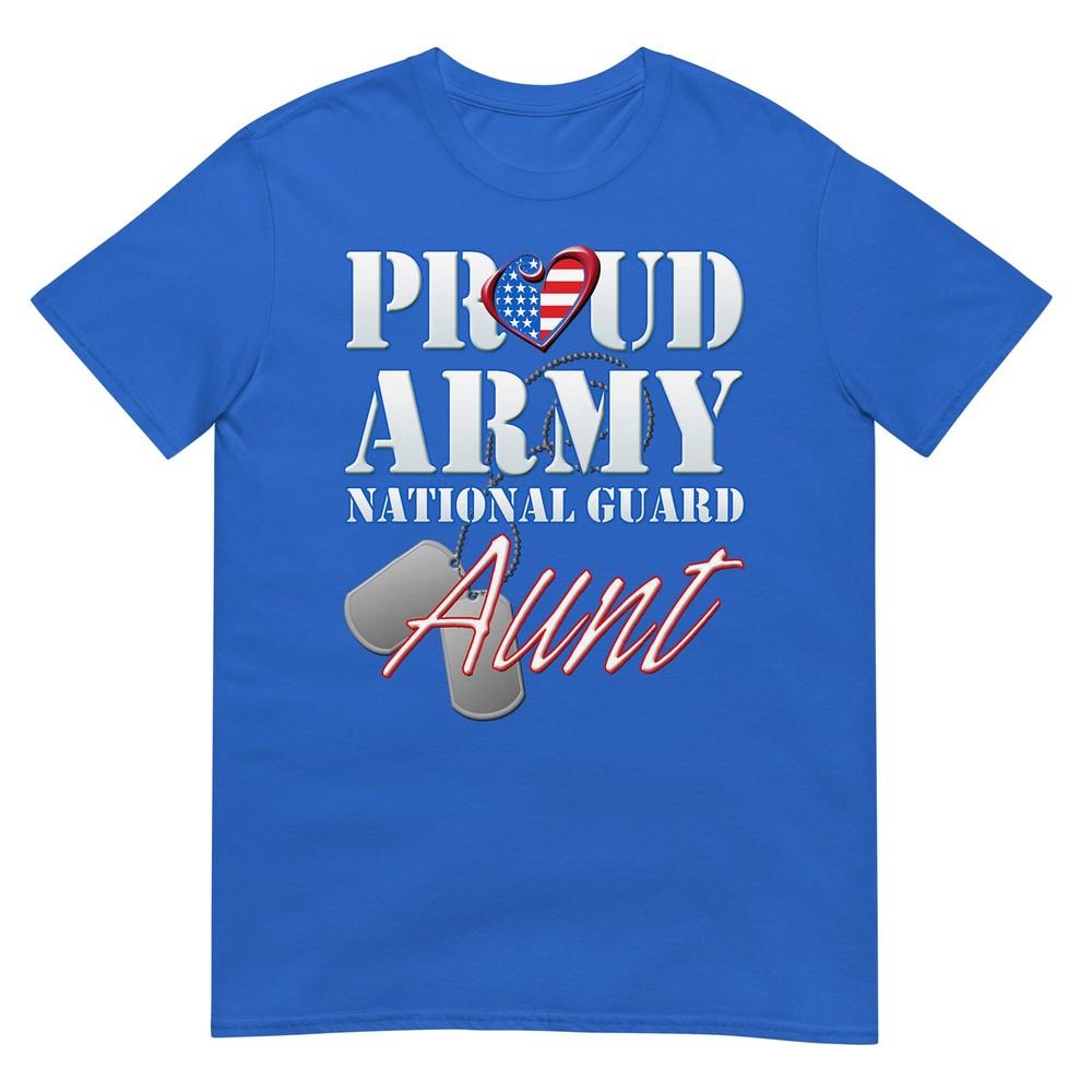 Proud Army National Guard Aunt Usa Heart Flag Shirt Tshirt