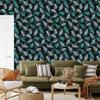 Turquoise Feathers Wallpaper for the Background of the Living Room and Bedroom 50x1000