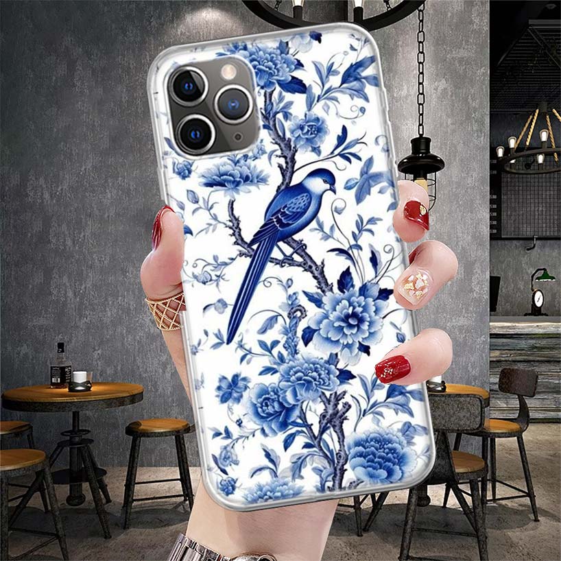Blue And White Porcelain Soft Phone Case For IPhone 11 17 Air 16E 16 Pro Max 15 + 14 Plus 13 Mini 12 Apple 7 SE 8 Fundas Coque 1