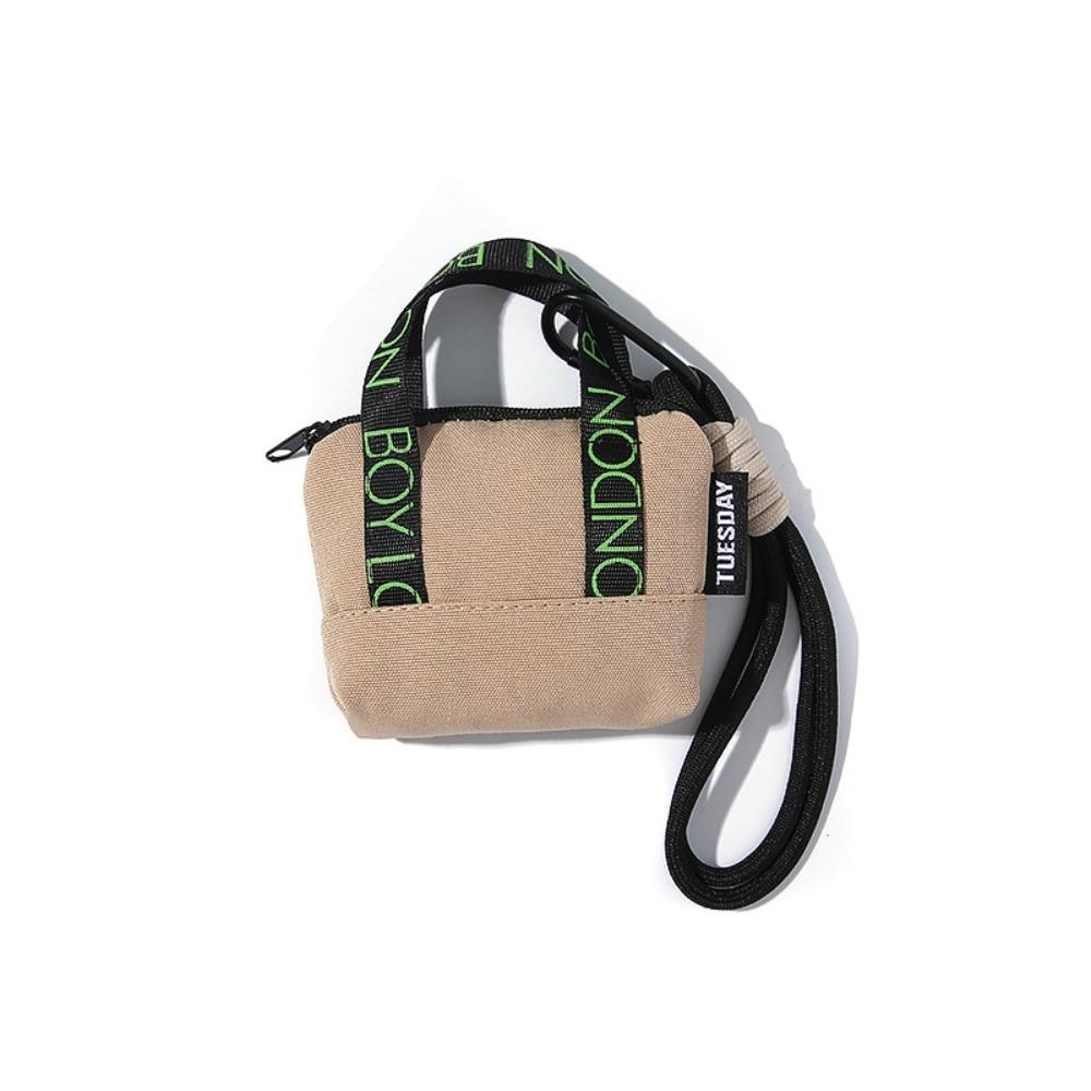 New Mini Coin Purse Canvas with Wristband Earphone Case Dopaamine Pink Cable Protective Cover