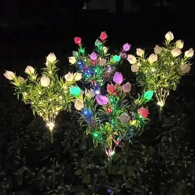 Solar Lawn Light Artificial Flower Garden Landscape Pathway Light Garden Courtyard Decoration Atmosphere Lamp