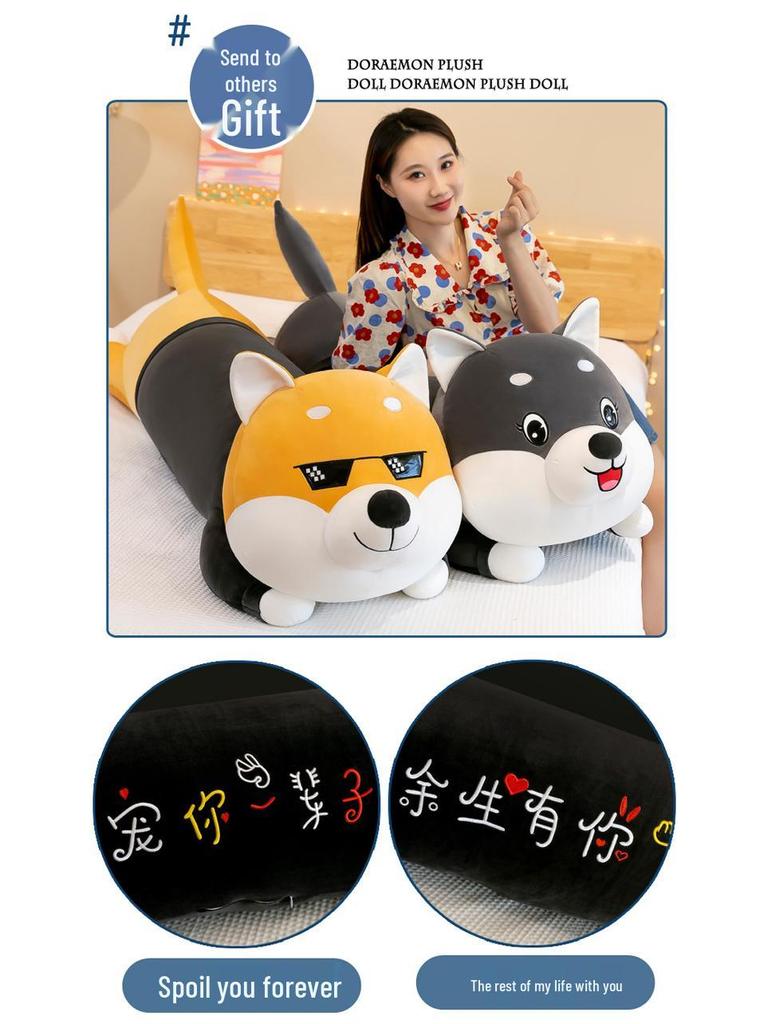 Large Soft Husky Plush Dog Pillow - Comforting Doll for Kids