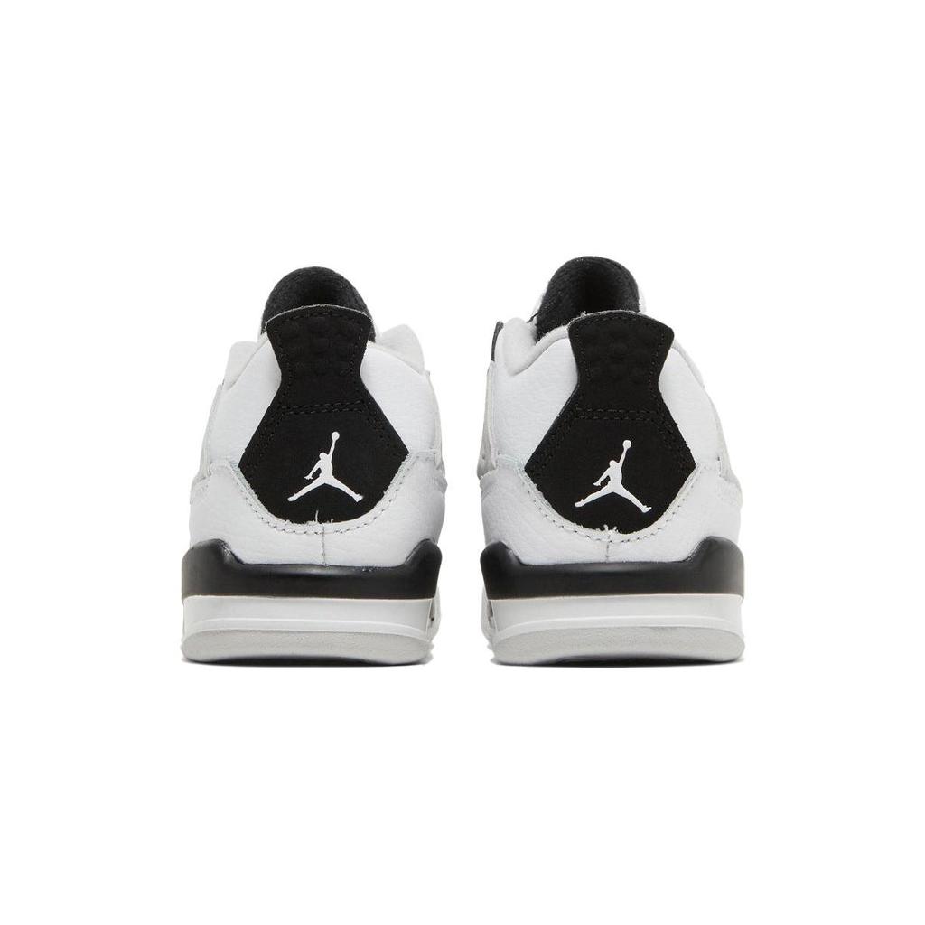 Air Jordan 4 Retro TD Military Schwarze Baby-Sneaker Weiß Neutral-Grau BQ7670-111