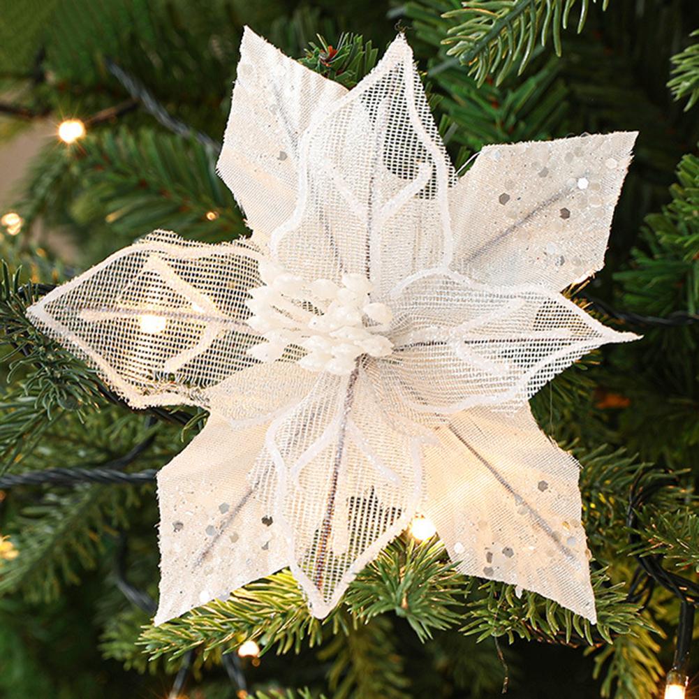 Julblomma Tyg+Plastblomma Diameter 18cm