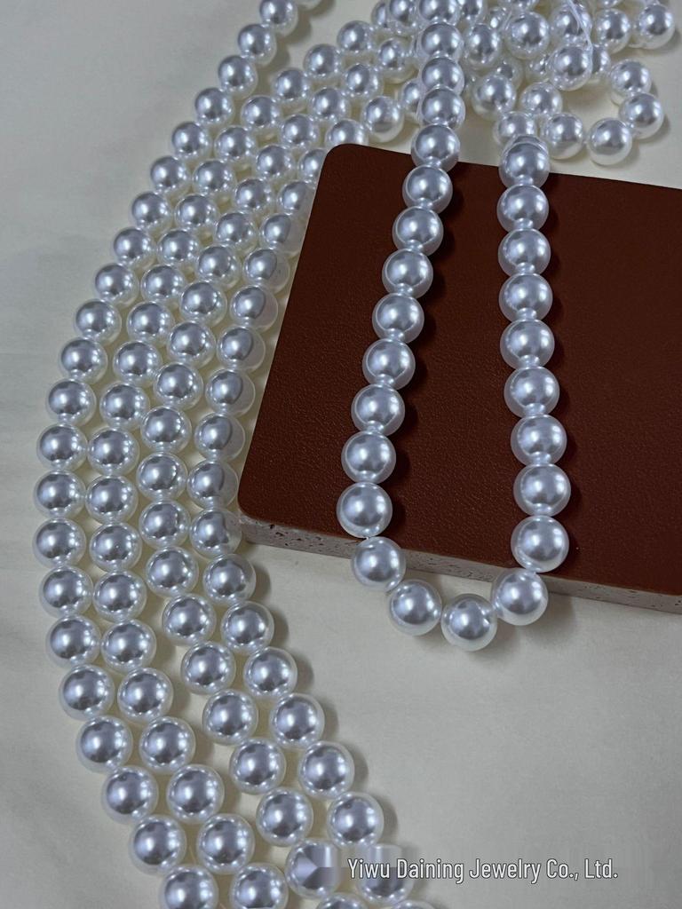 High Luster White Pearl Glass Beads – DIY Imitation Pearl Necklace
