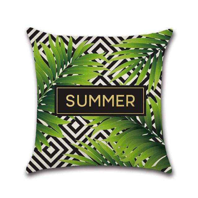 Tropical Plant Cushion Cover Summer Style Leaves Decorative Pillowcase For Sofa Linen Throw Pillow Case Almohada Poszewka Zt163