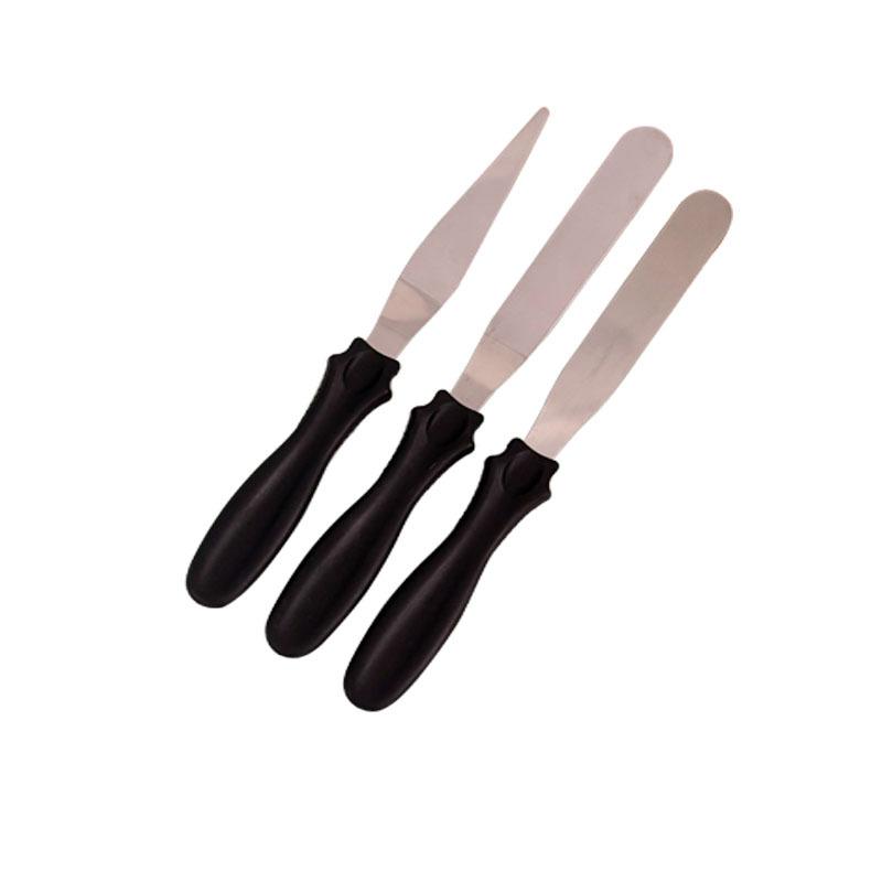

3PCS Kitchen Butter Spreader Knives Set Food Grade Stainless Steel Blades Ergonomic Handle Kitchen Tools Blister Card Packed чёрный