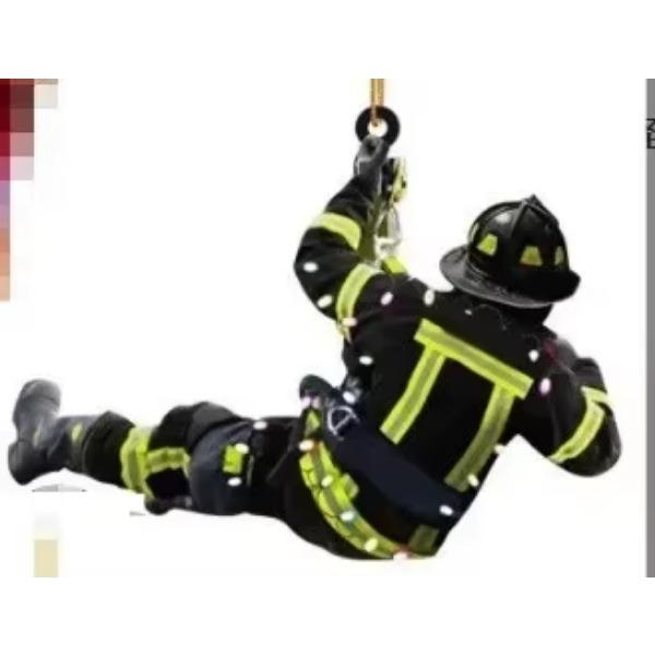 

Рождественский кулон с изображением пожарного, креативный пожарный периферийный автомобильный кулон, декоративные аксессуары для автомобиля, декор для интерьера, украшения