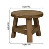 Green Round Succulent Low Stool - Solid Wood Decor Piece