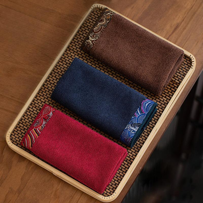 Chinese Style Tea Towel Cloth Thickened Absorbent Soft Table Cleaning Tea Cloth Towel Cloth Home Tea Ceremony Accessories New
