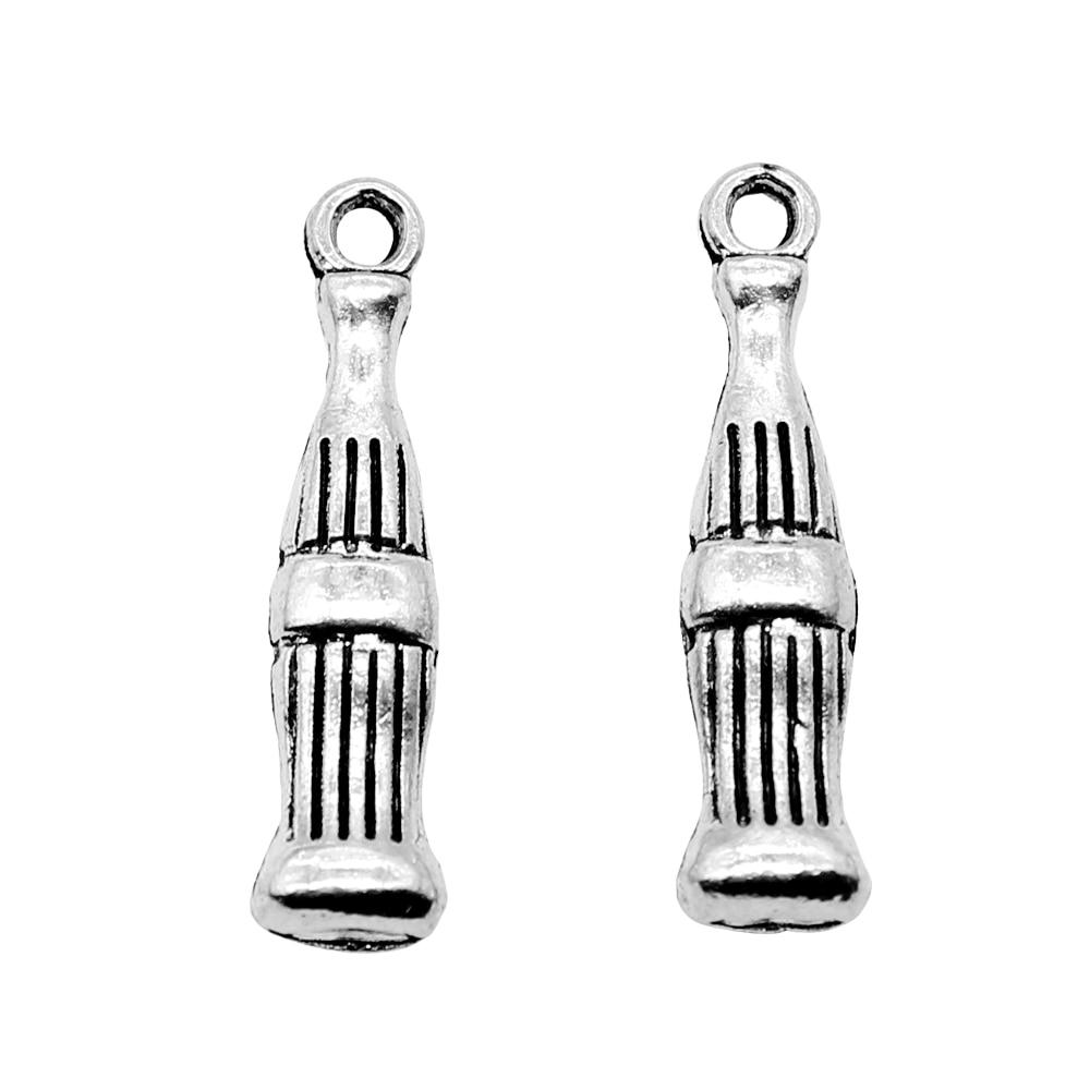 

10шт подвески в виде бутылок кока-колы, подвески античное серебро, цвет цинкового сплава, 24X5 мм