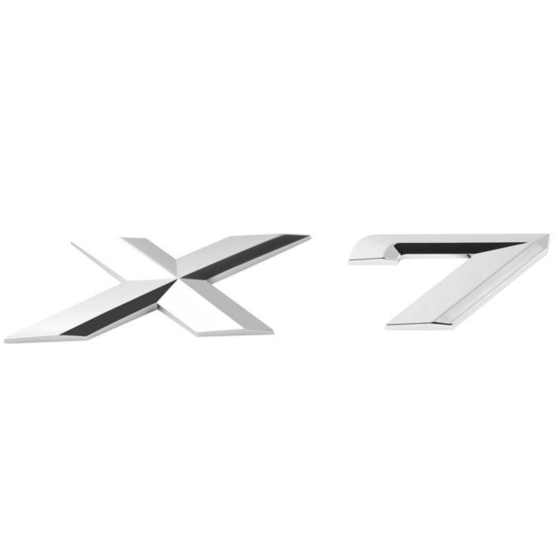 Logo 3D Chrome Stříbrné písmeno na ocasu Plastový znak Odznak Nálepka Dekorace pro X1 X3 X5 X6 E83 F25 GT Autodoplňky Styling