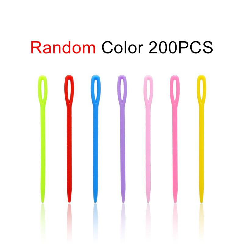 50-200PCS/Pack Sewing Needles Random Mix Colors Large Eye 7cm Size Thread Wool Sewing Needles Handmade Crochet Suture Needle ZYF