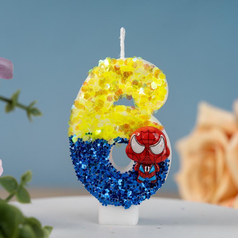 Anime Digital Number Birthday Cake Candles Party Decorations