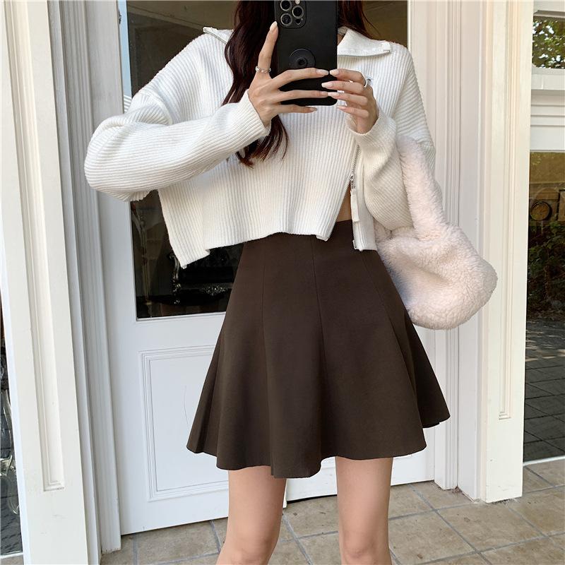 

Hip-Covering Slimming Skirt for Petite Women Summer Fashion Striped Pleated Skirt Youthful A-Line Casual All-match Versatile Short Skirt XS