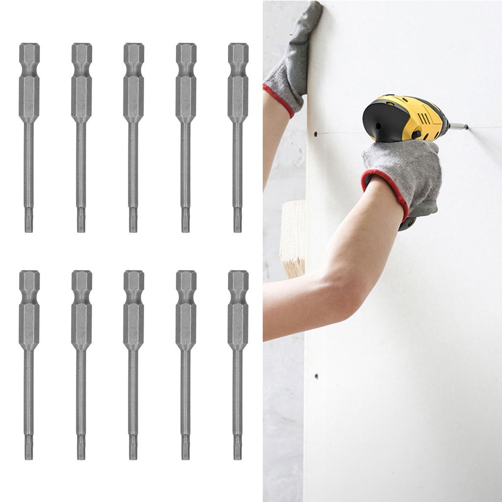 10PCS 2.5mm Hex Scoket Electric Screwdriver Bits Magnetic Head S2 Alloy Steel Hardware Tools
