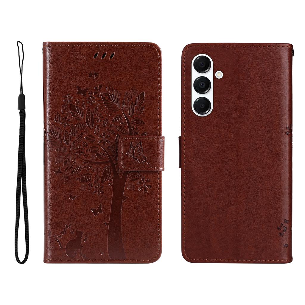 Für Samsung Galaxy A16 4G/Galaxy A16 5G/Galaxy A17 5G/Galaxy A26 5G Handyhülle mit Ständer Katzenbaum-Muster Leder-Portemonnaie Handy-Cover