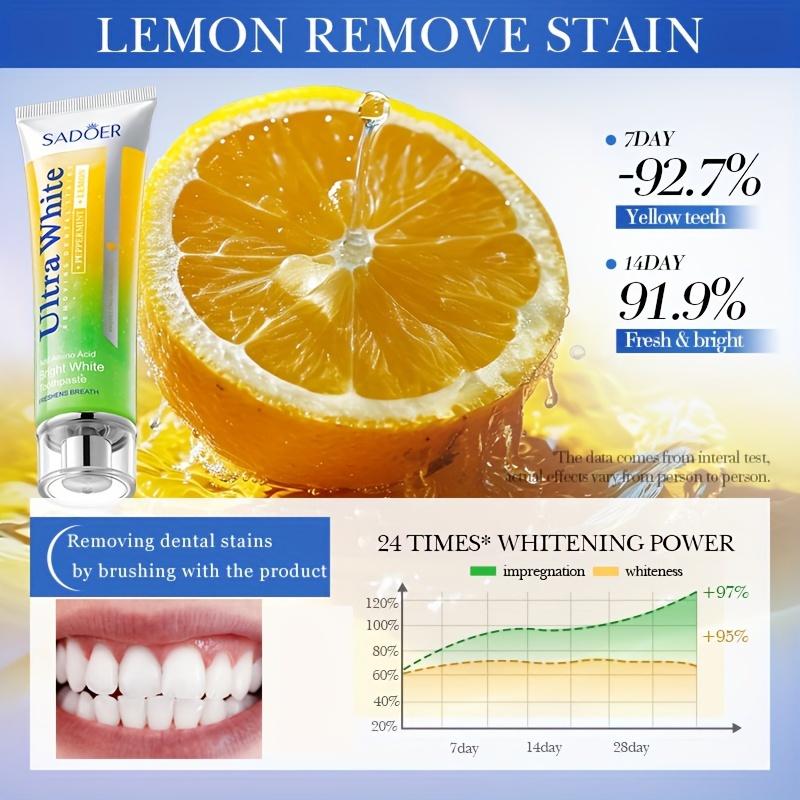 Bělící zubní pasta Lemon Mint Čištění zubů, Bělící zubní pasta s mátou peprnou a citronem, Svěží dech 100g
