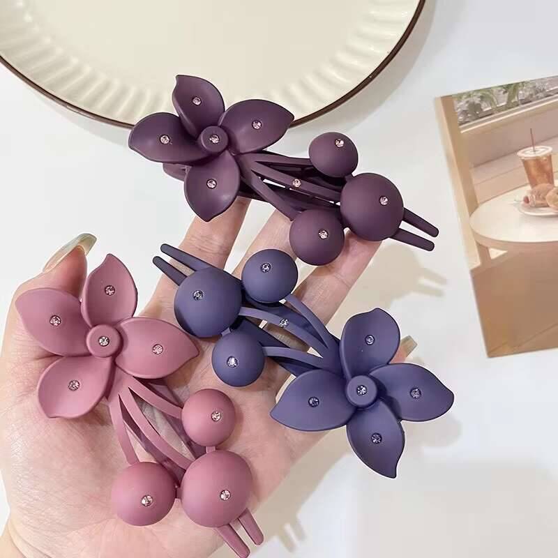 Agrafe de păr mate cu flori la modă, cu strasuri vintage, clipuri antiderapante, cleme tip gheară, accesorii de păr pentru femei și fete, articole de acoperit cap pentru petrecere, cadou
