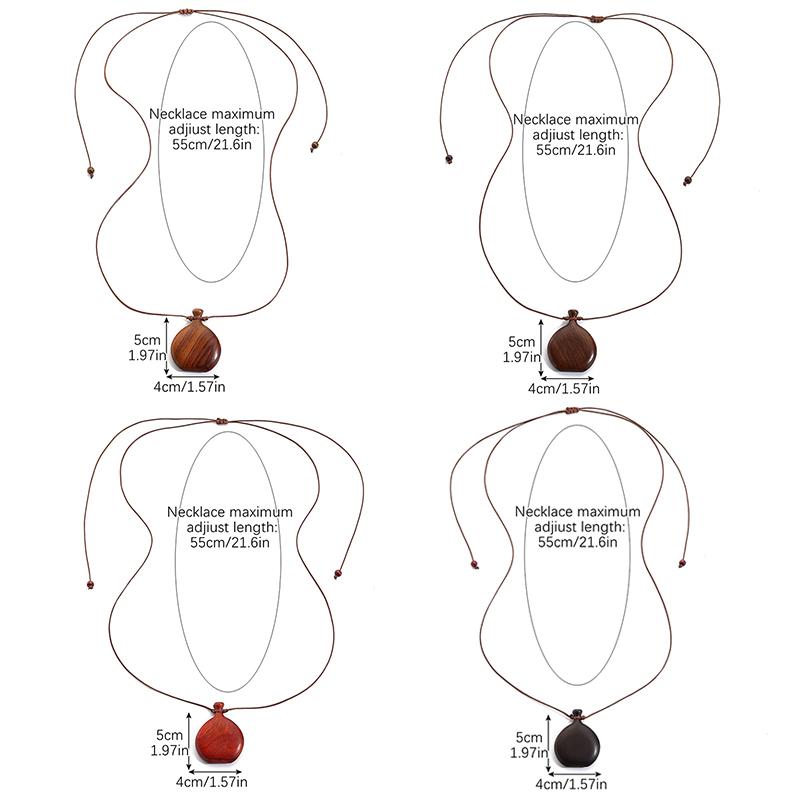 1PC Flask Pendant Parties Wooden Fashion Long Necklace Daily Wear Jewelry for Women Elegant Adjustable Vintage Ethnic