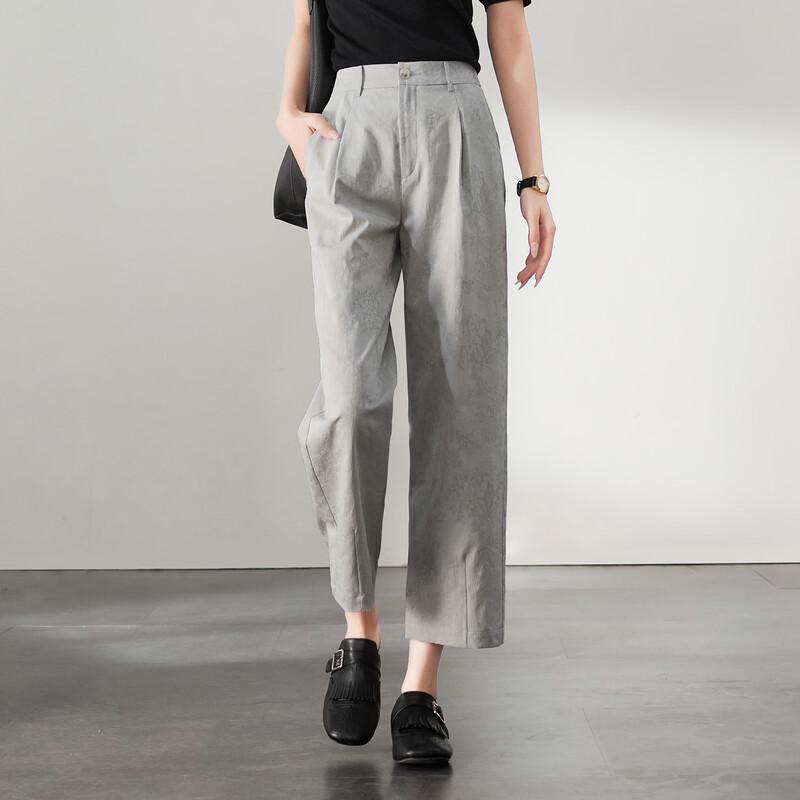

SOFSIL Women s Jacquard High-Waist Straight-Leg Cropped Pants 27/M