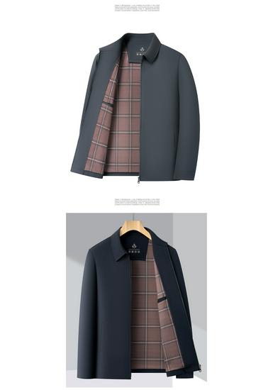 Men's Solid Color Lapel Jacket - Middle-Aged Business Casual Executive Coat