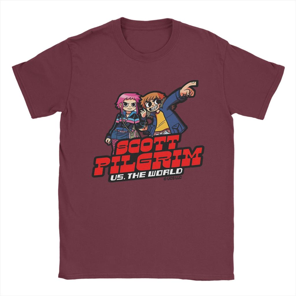 Herren Scott Pilgrim T-Shirt Baumwollkleidung Vintage Kurzarm Rundhals T-Shirt Grafische T-Shirts