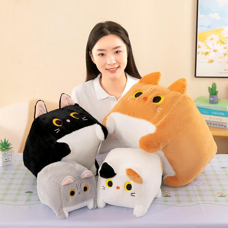 Square Cat Throw Pillow Cushion Cute Cat Doll Floor Seat Pier Tatami Butt Cushion Throwing Doll