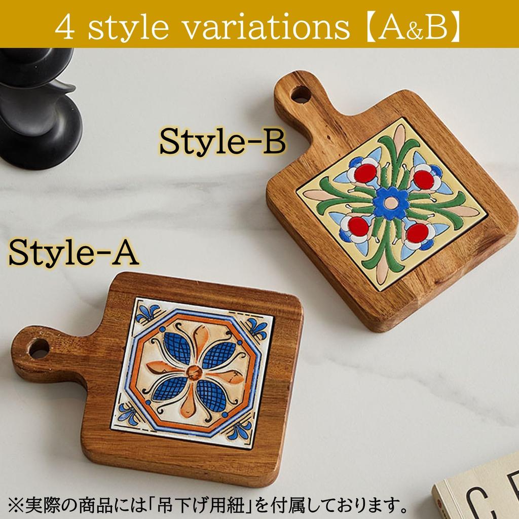 NOELAMOUR Stylish Wooden Pot Holder, Heat-Resistant Tile, Nordic Design, Insulated Pot Mat, Coaster, for Restaurants, Cafes, and Camping (Style A)