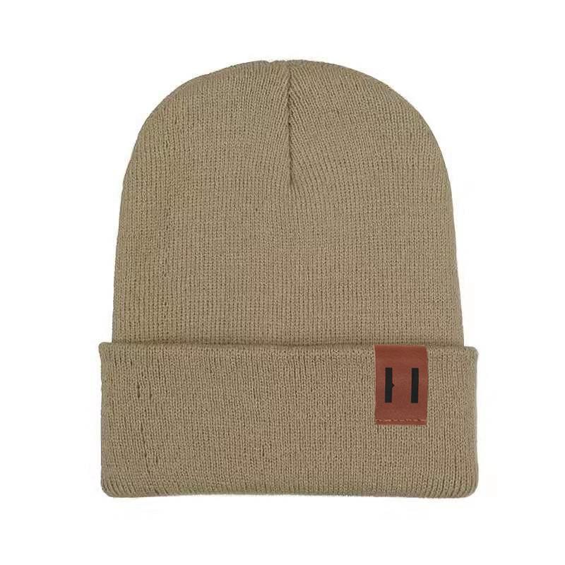 

Autumn Winter Fashion Solid Color Knitted Pullover Beanie Unisex Thick Warm Skullies Hat for Adults Outdoor Commute Ski Hiking хаки