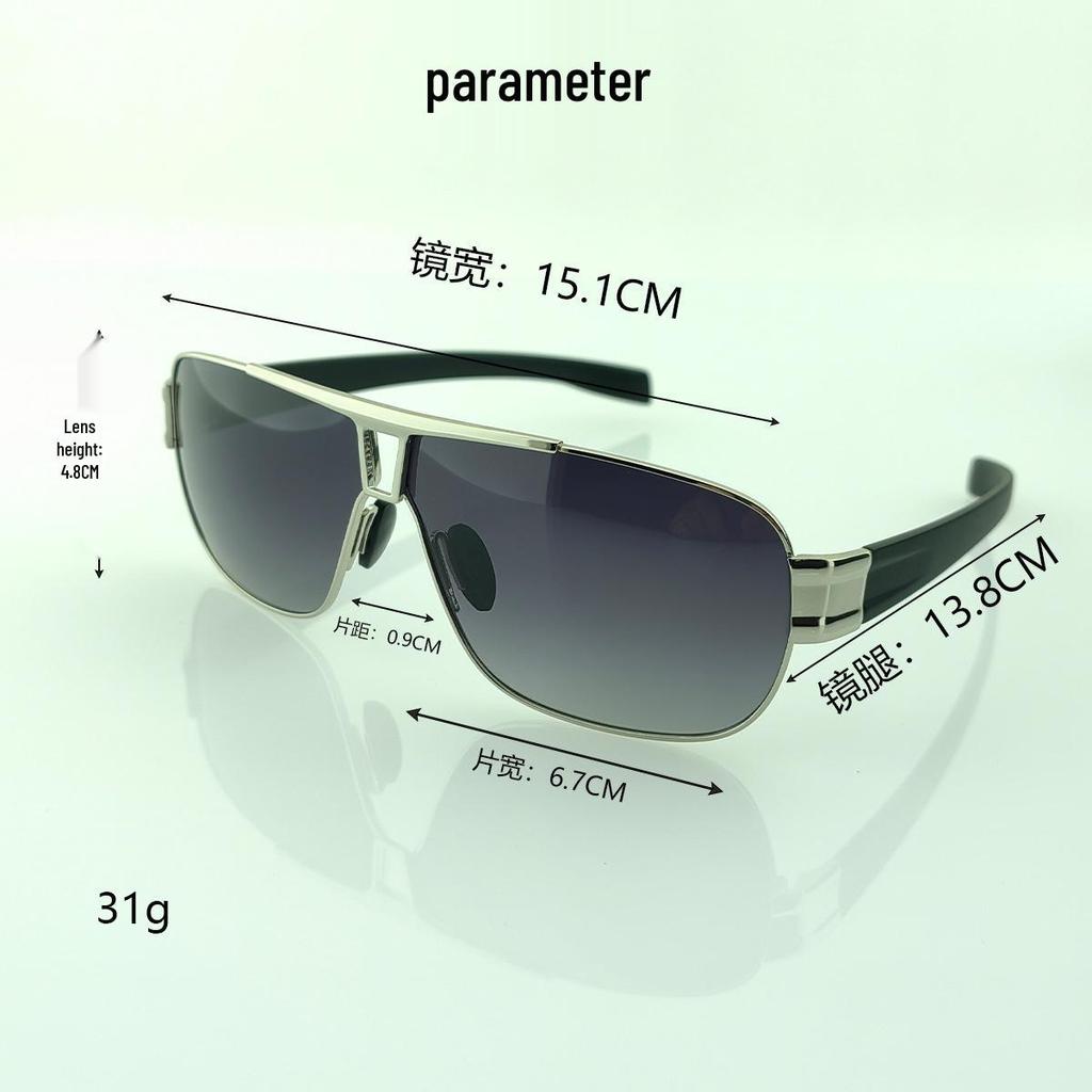 Men's Oversized Polarized Aviator Sunglasses - European/American Style, UV Protection, Metal Frame, Model 8516.