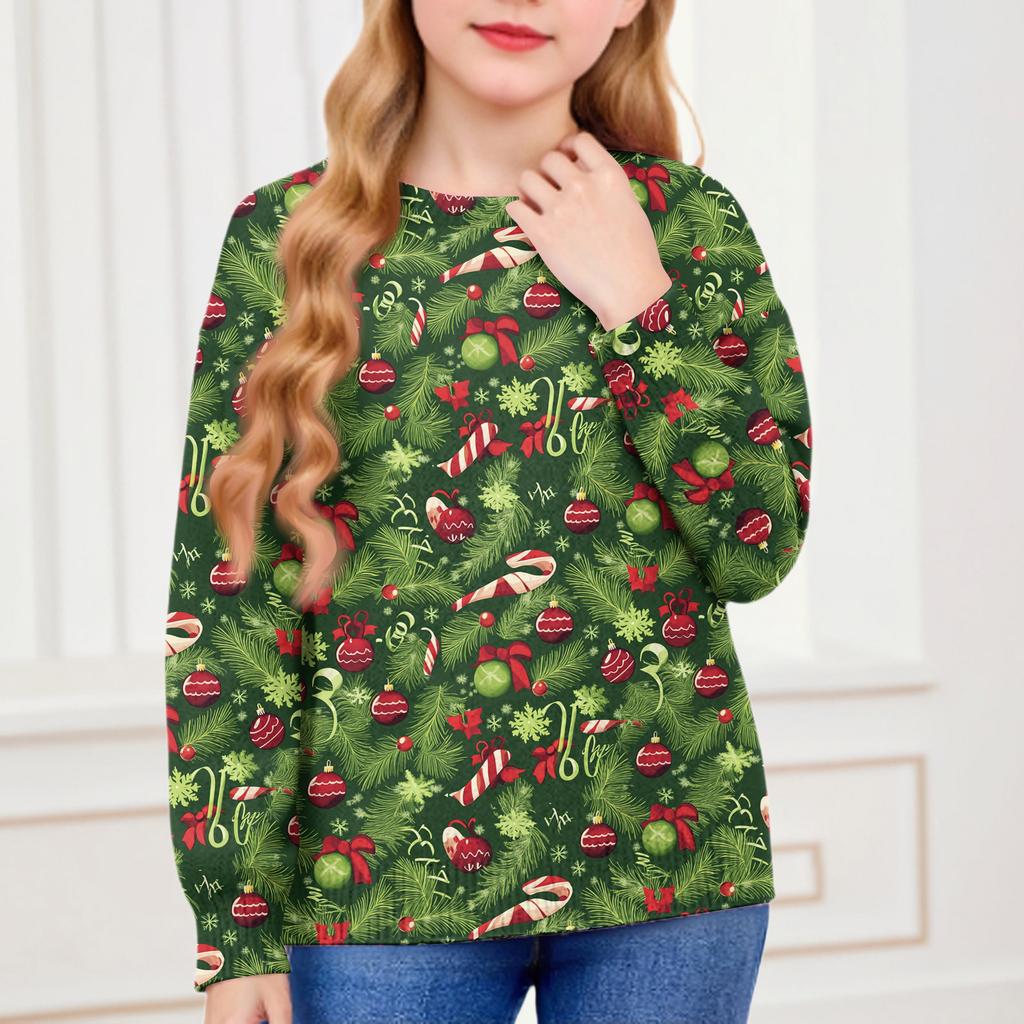 Vánoční mikiny pro děti chlapce a dívky pletený svetr roztomilé tričko podzimní kulatý výstřih pulovr topy