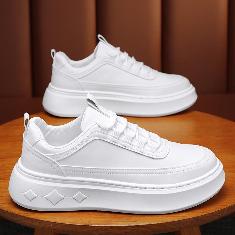 

New Men s Shoes Breathable Trend All-match Skate Height-increasing Platform Sole Casual Sports Small White Men 41