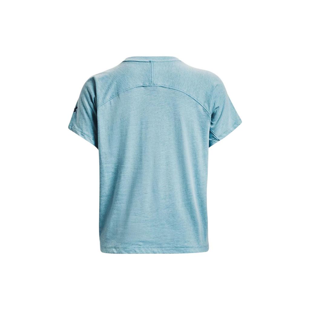 Under Armour Training Sports Letter Print T-Shirt Women Tops Blue 1369961-416