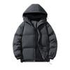 Men's Winter Hooded Down Jacket: Solid Color, Korean Style, Trendy, Loose, Warm, Casual Cotton Coat.