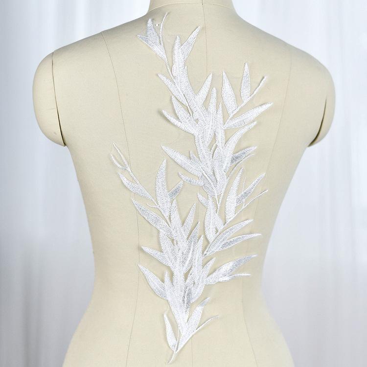 Bamboo Leaf Embroidery Lace Flower Slices, Wedding Dress Veil Handmade Diy Material Clothing Decoration Accessories Accessories