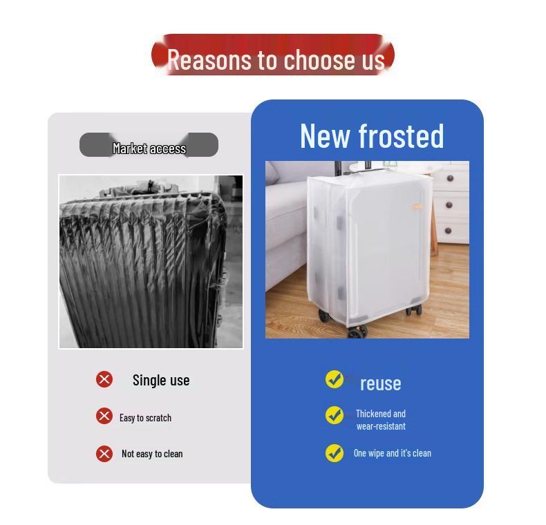 Thickened Transparent Travel Suitcase Cover: Waterproof, Dustproof, Scratch & Wear-Resistant for 20-30 inch Luggage