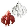 Durable Ornament Muscle Chicken Statue 3D Desktop Muscular Rooster Holiday Gift Decor Hen Figurine for Home Farmhouse Mantel Shelf Cabinet Decoration