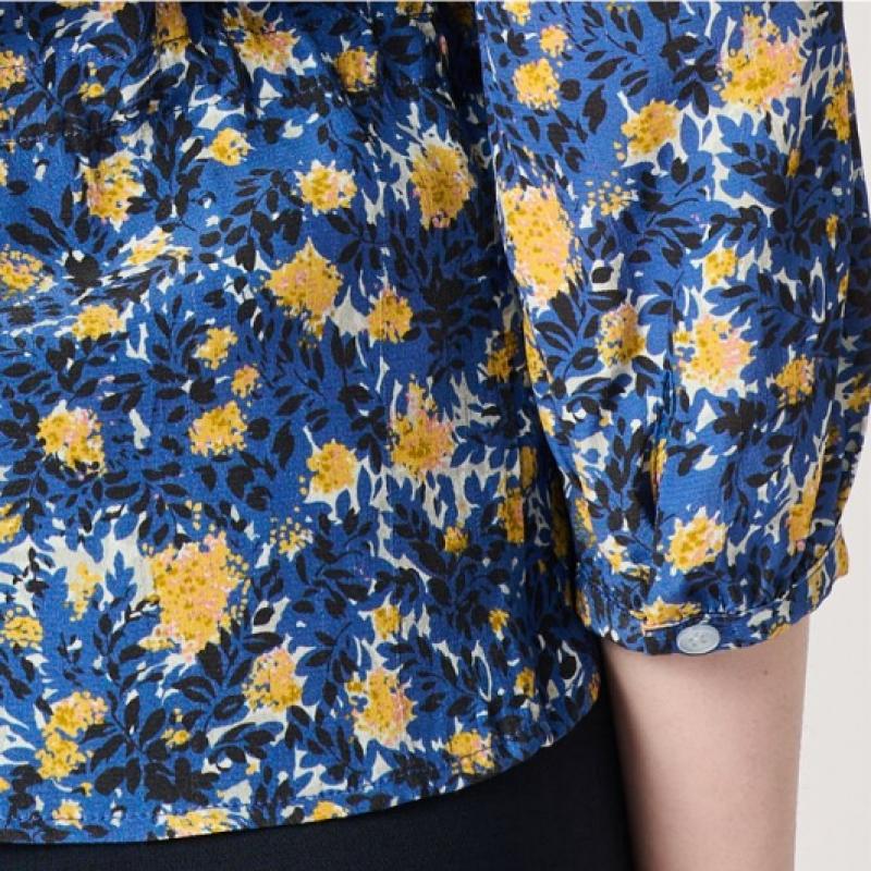 Bcbg Print Pintuck Blouse B4m3b473