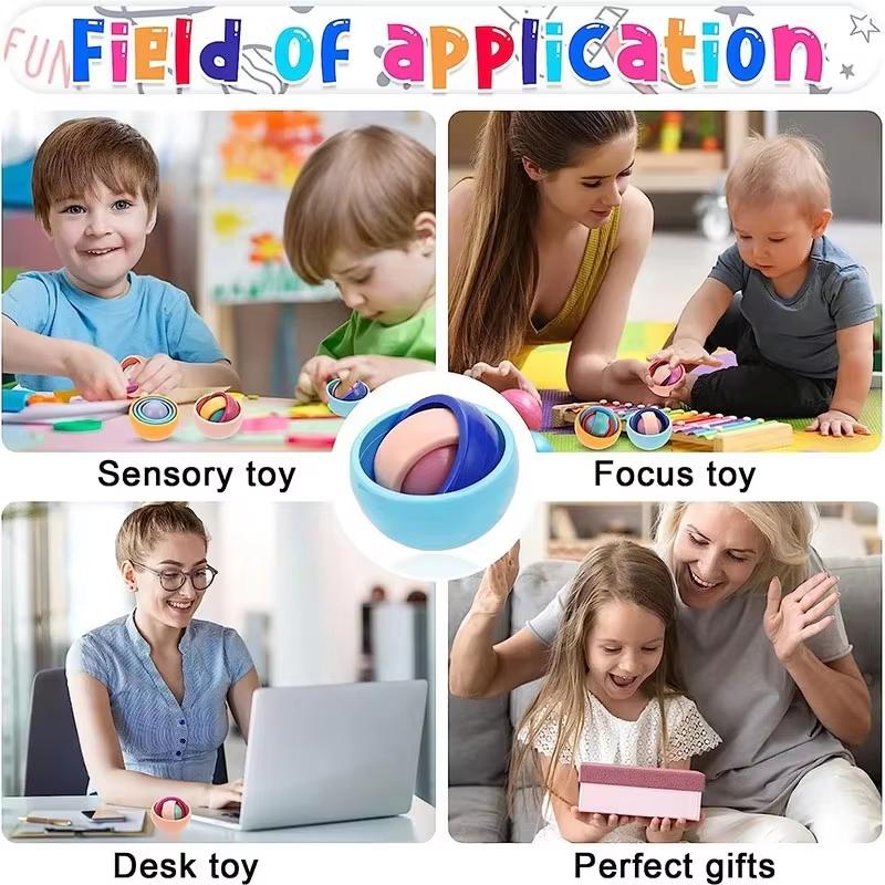 3D Rotating Ball Gyroscope Fidget Stress Relief Toy For Kids Teens Boy Girls Adult   Decompression Finger Gyro Spinner